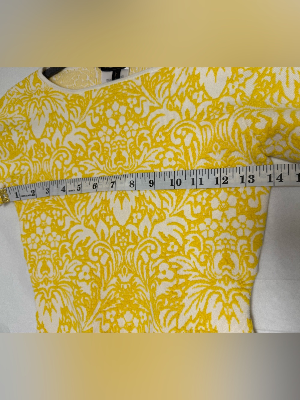 NWOT🌼  BCBGMAXAZRIA yellow and white textured knit mini dress 🌻 - Picture 4 of 11